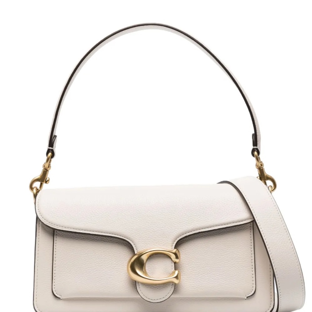 Coach Tabby bag 26 White Leather Shoulder Bag with Gold Hardware